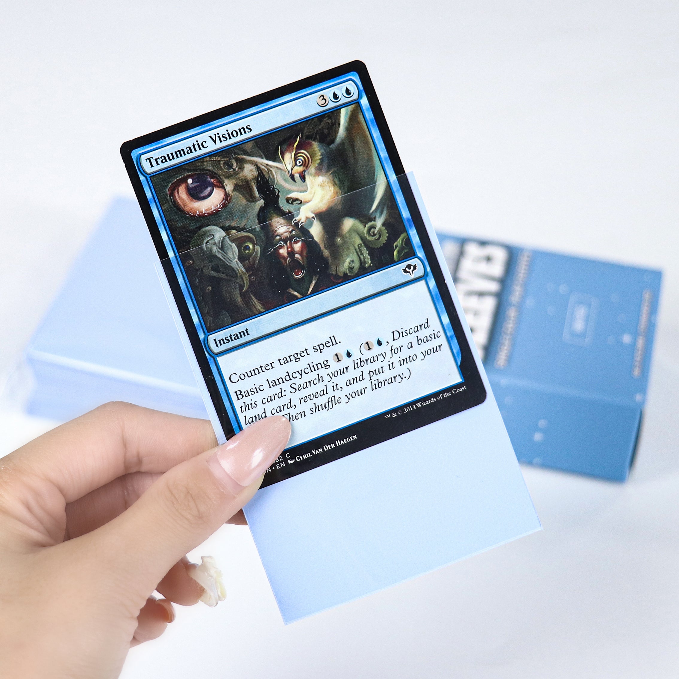 cardcosmos - Fundas mate premium azul claro | 100stk