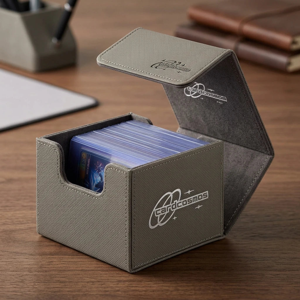 cardcosmos - Caja premium para mazo Toploader para más de 60 cartas - Gris
