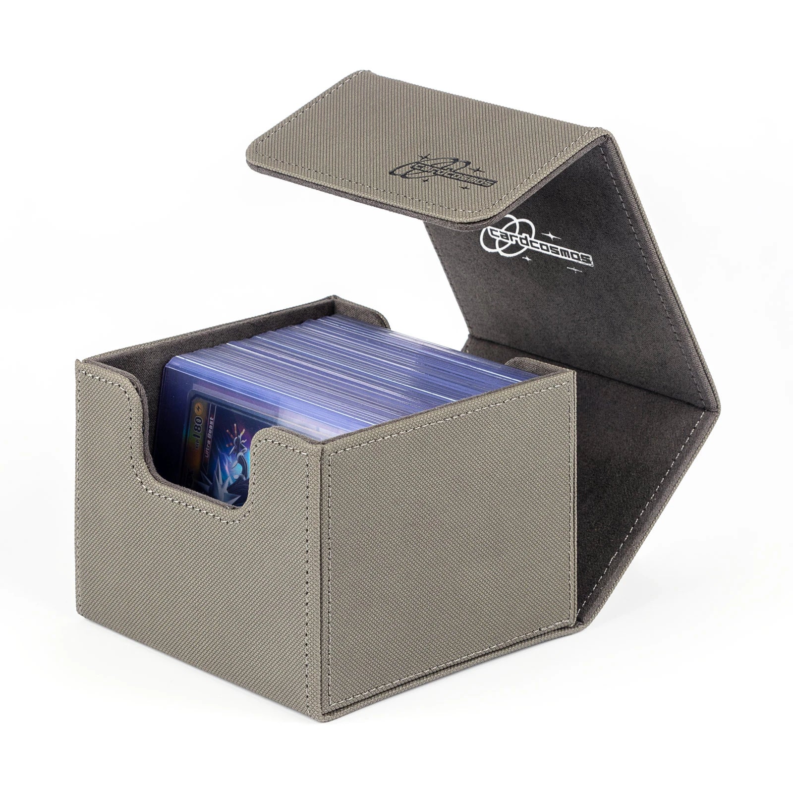 cardcosmos - Caja premium para mazo Toploader para más de 60 cartas - Gris