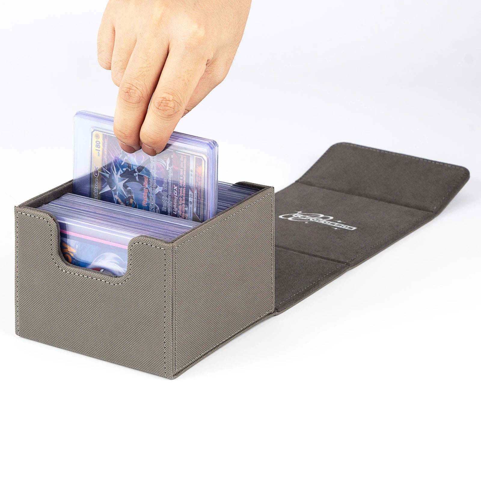 cardcosmos - Caja premium para mazo Toploader para más de 60 cartas - Gris