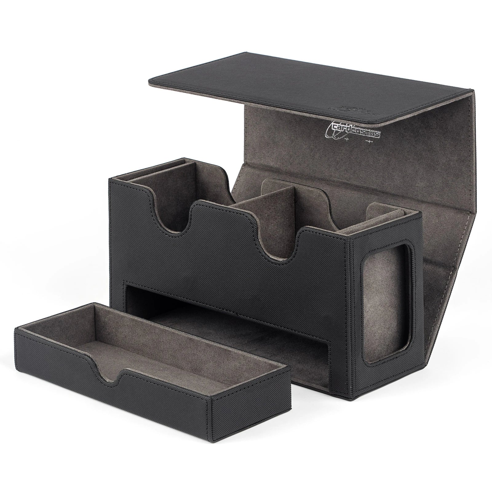 cardcosmos - 200+ Premium Deck Box Dice Tray Schwarz