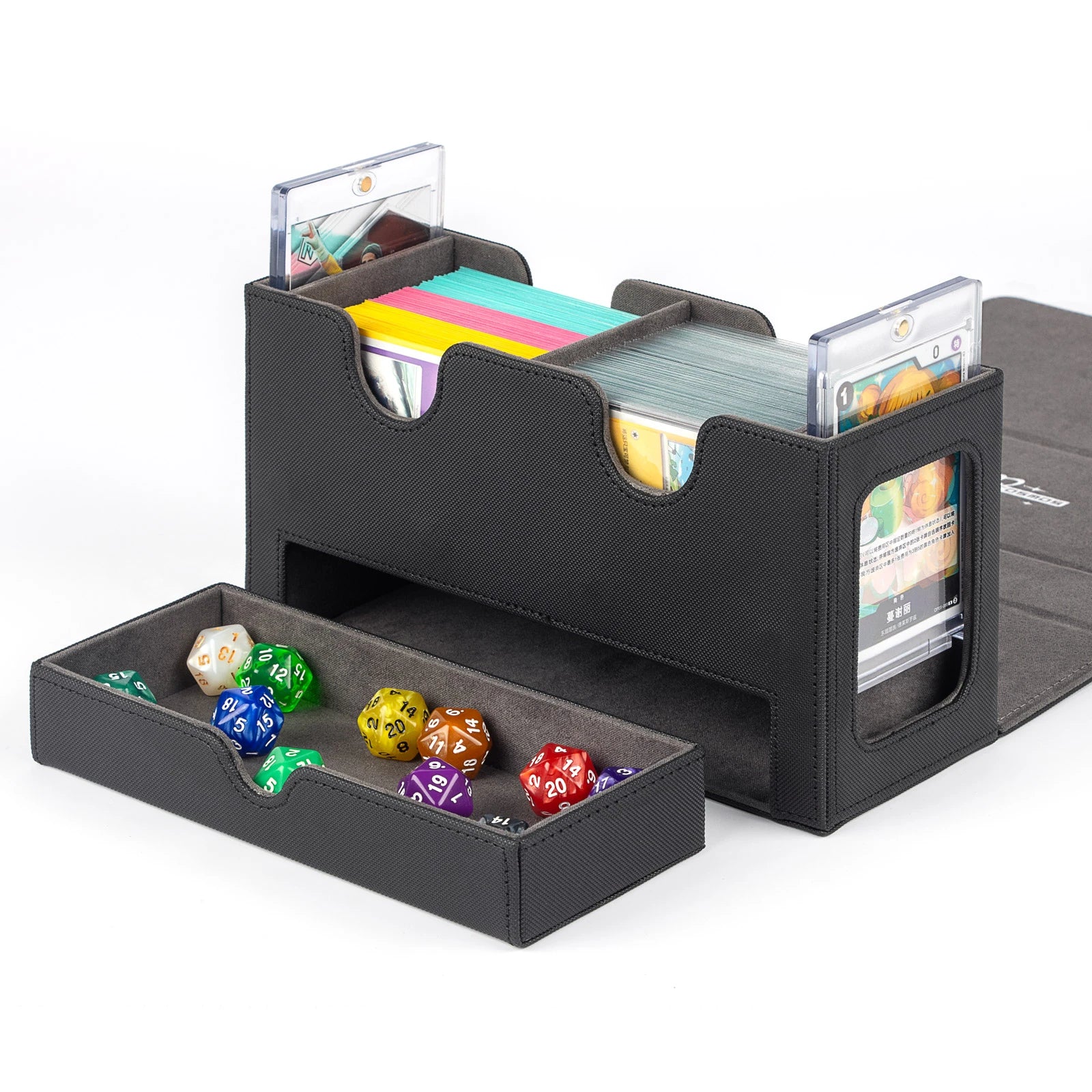 cardcosmos - 200+ Premium Deck Box Dice Tray Schwarz