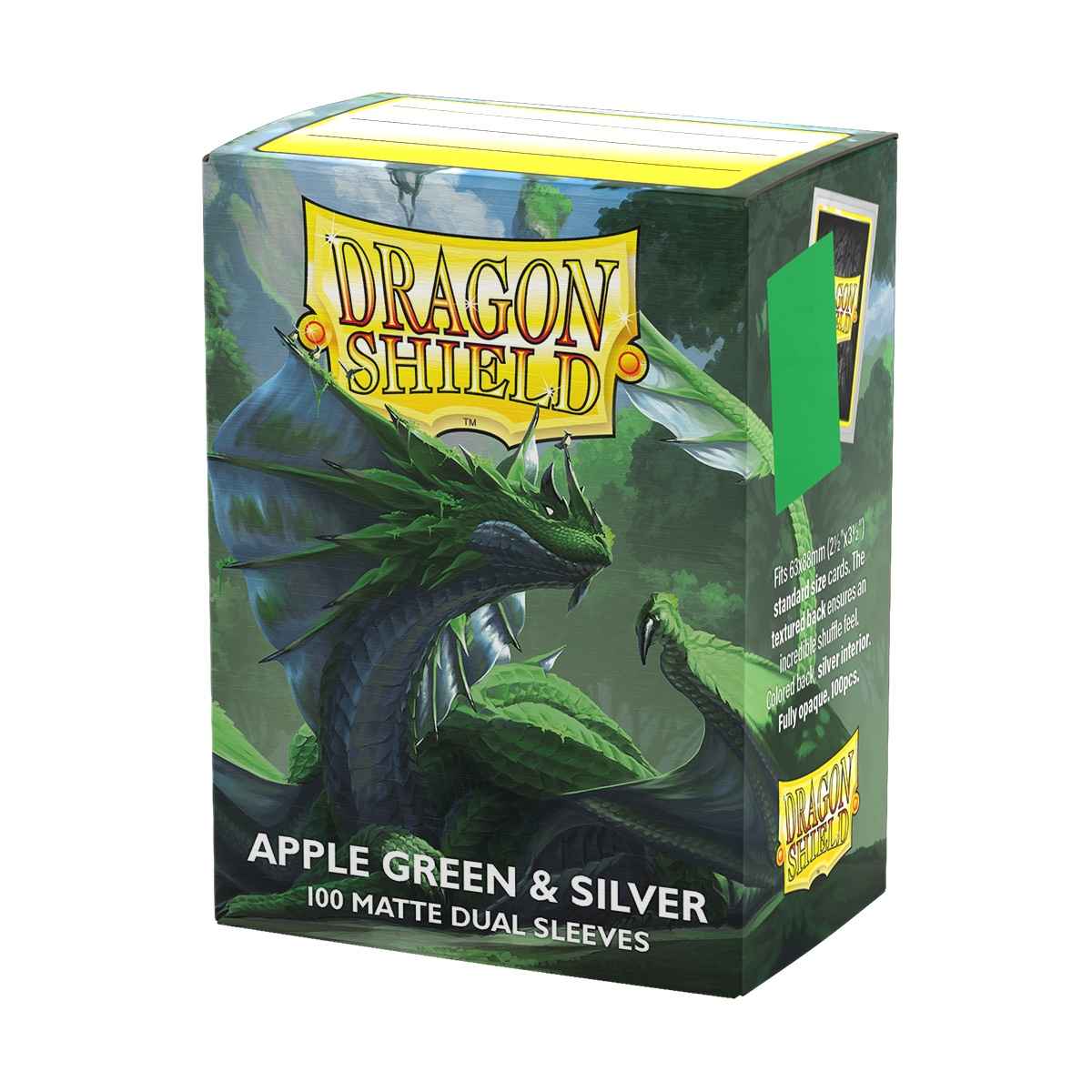 Dragon Shield Sleeves - Dual Matte Apple Green & Silver (100 Count)