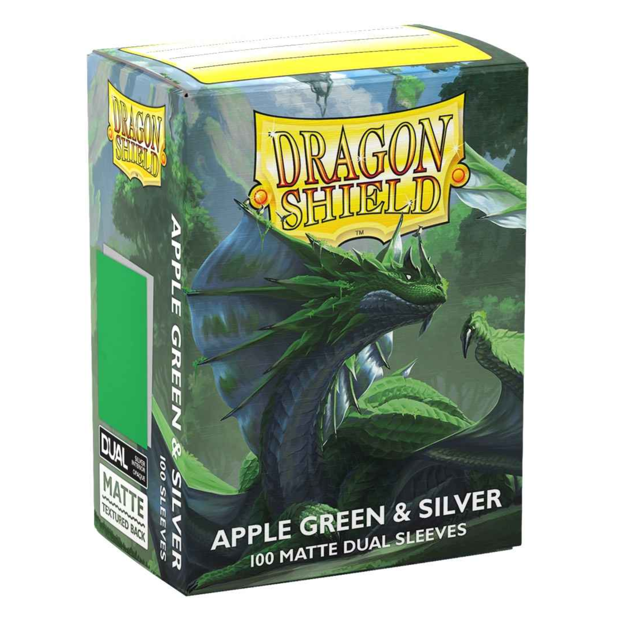 Dragon Shield Sleeves - Dual Matte Apple Green & Silver (100 Count)