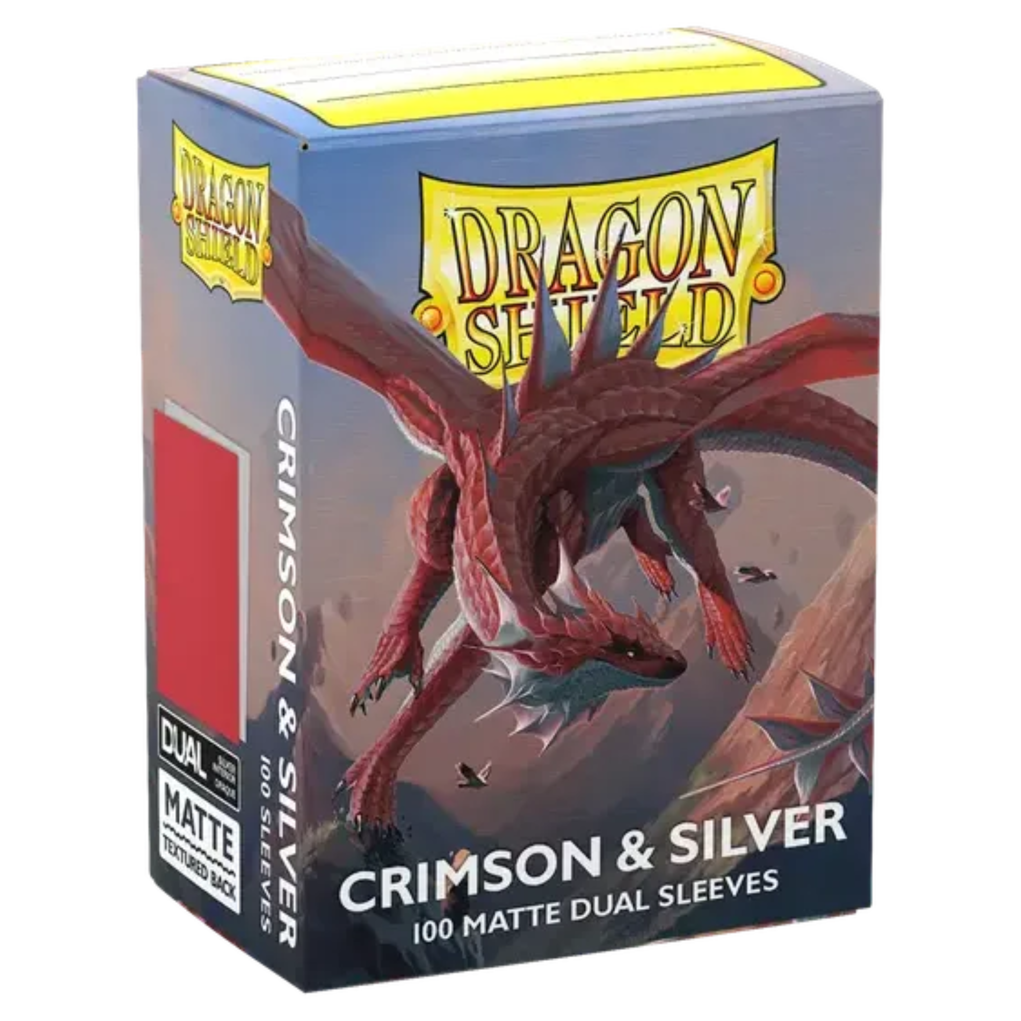 Dragon Shield Fundas – Dual Mate Carmesí y Plata (100 piezas)