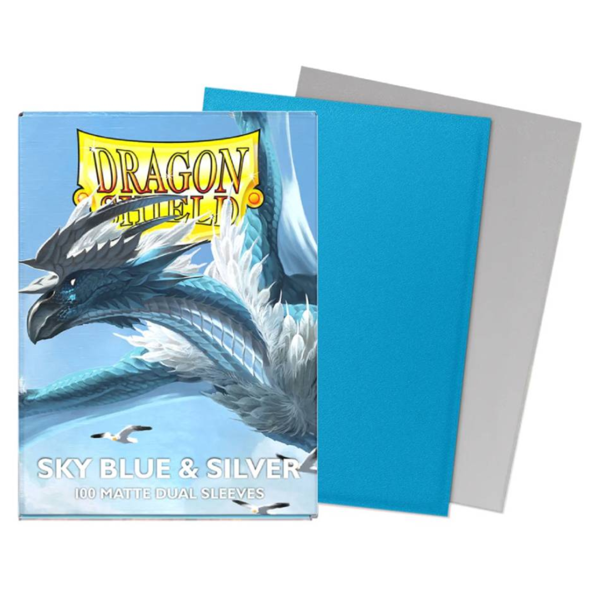 Dragon Shield Fundas – Dual Mate Azul Cielo y Plata (100 piezas)