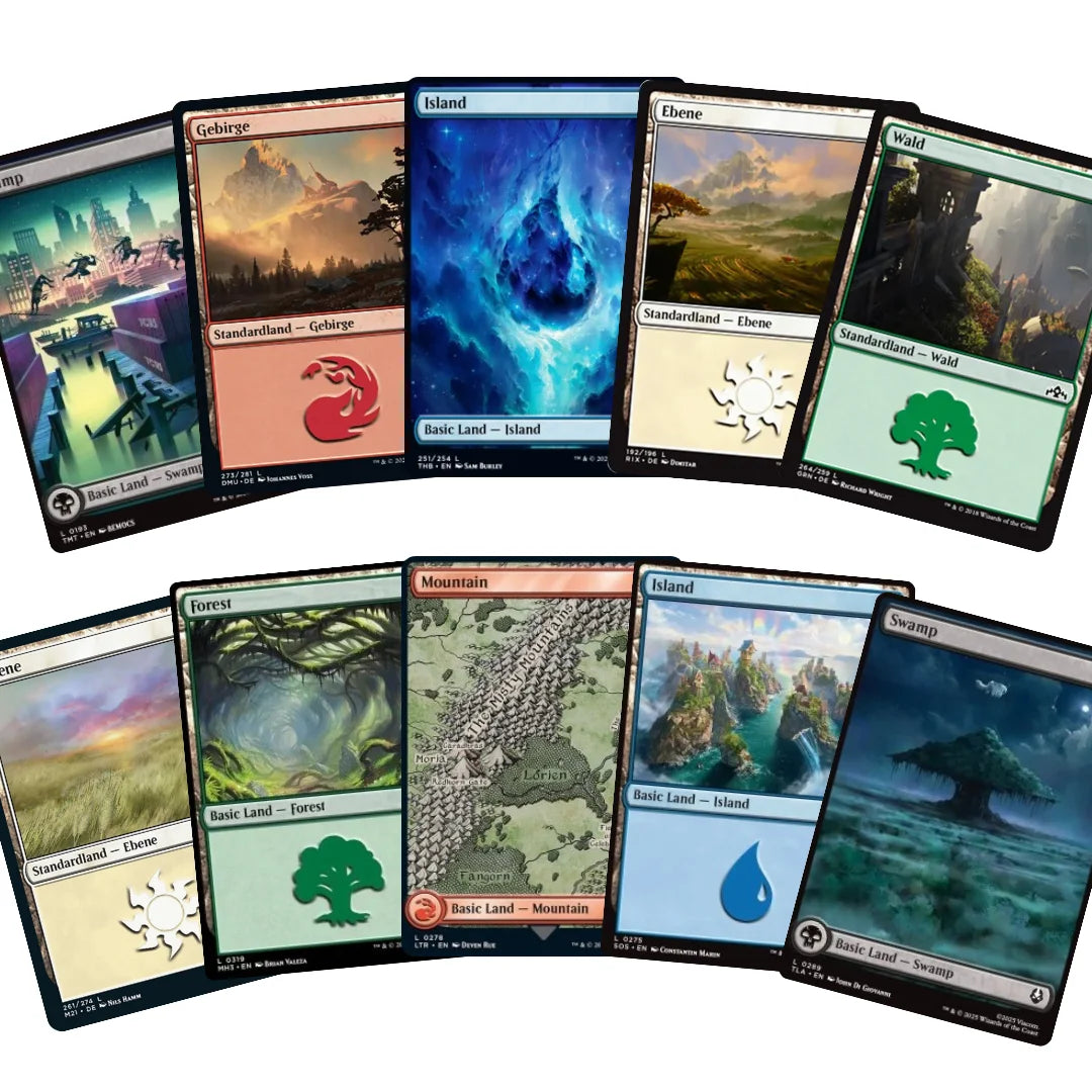Pokémon Standard Lands Set – 100 or 200 randomly mixed cards