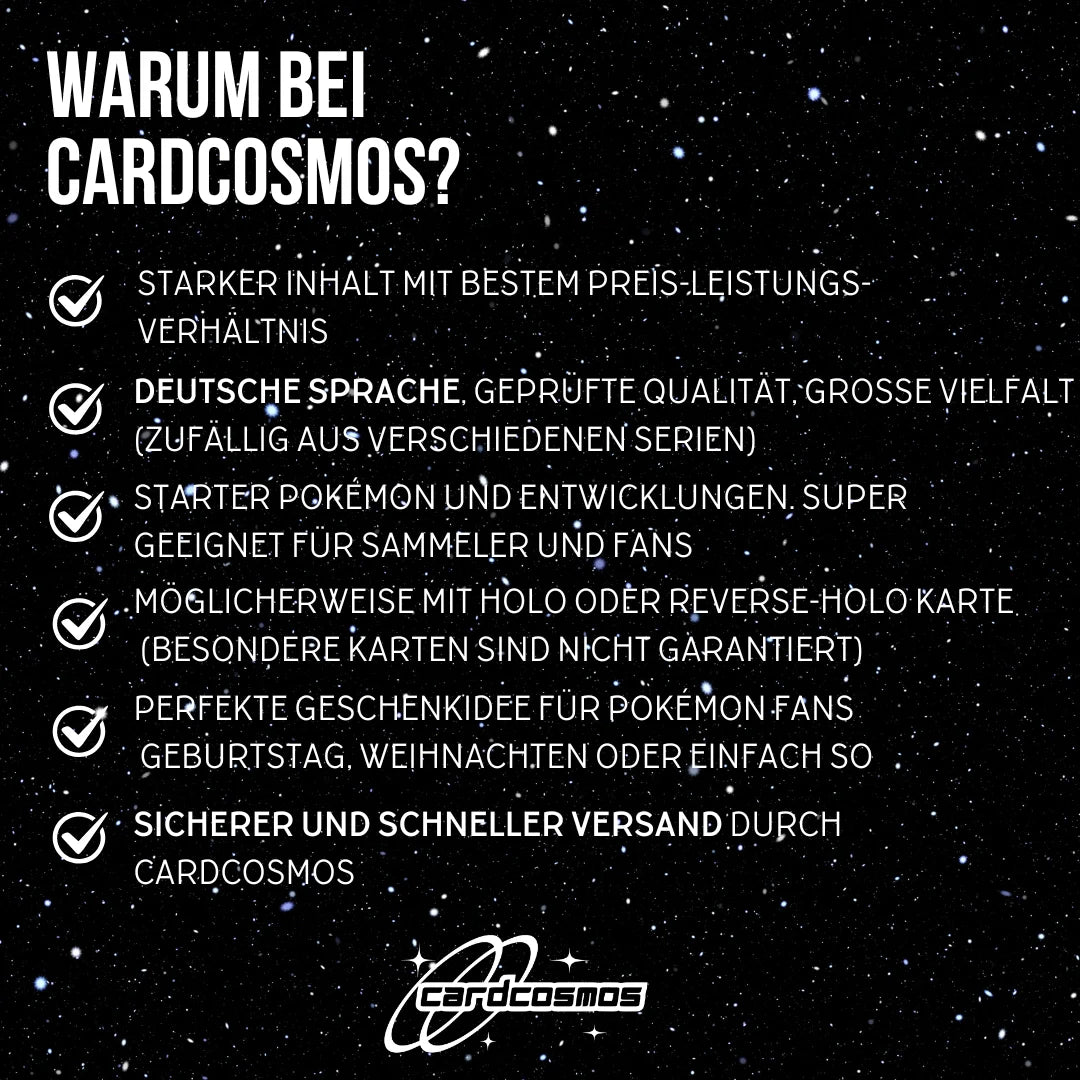 Set de cartas Pokémon Alemán – 10 cartas Pokémon iniciales y evoluciones – Selección aleatoria