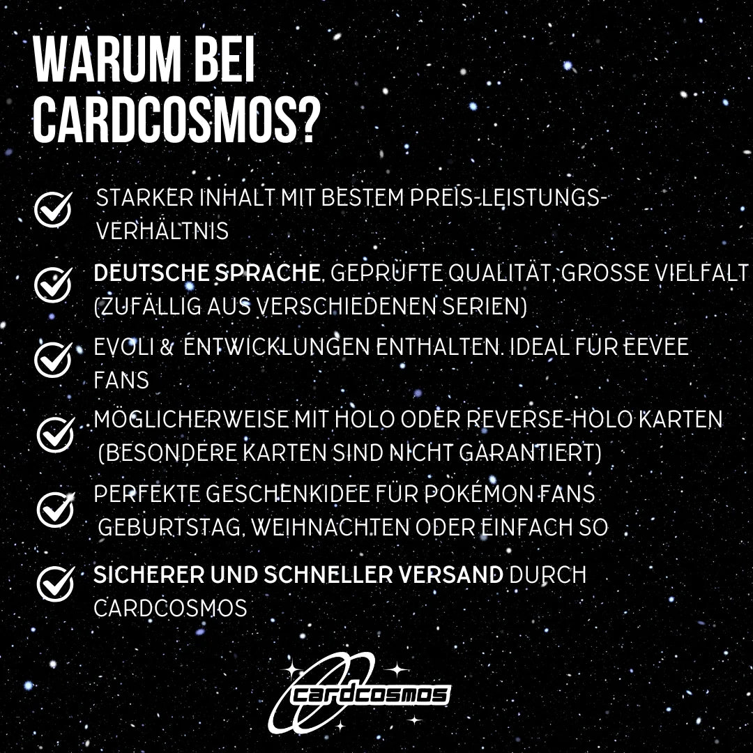 Pokémon Set de cartas Inglés – 10 cartas Evoli/Eevee y evoluciones – Selección aleatoria