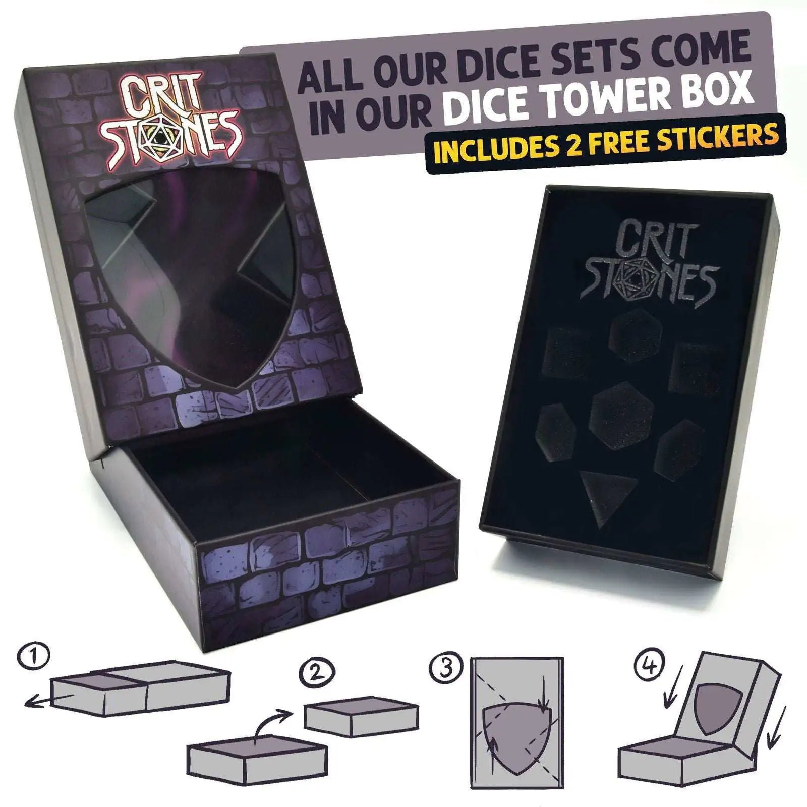 Glassstaff - Gorgon Gaze Metal RPG Dice Set - CritStones Dice