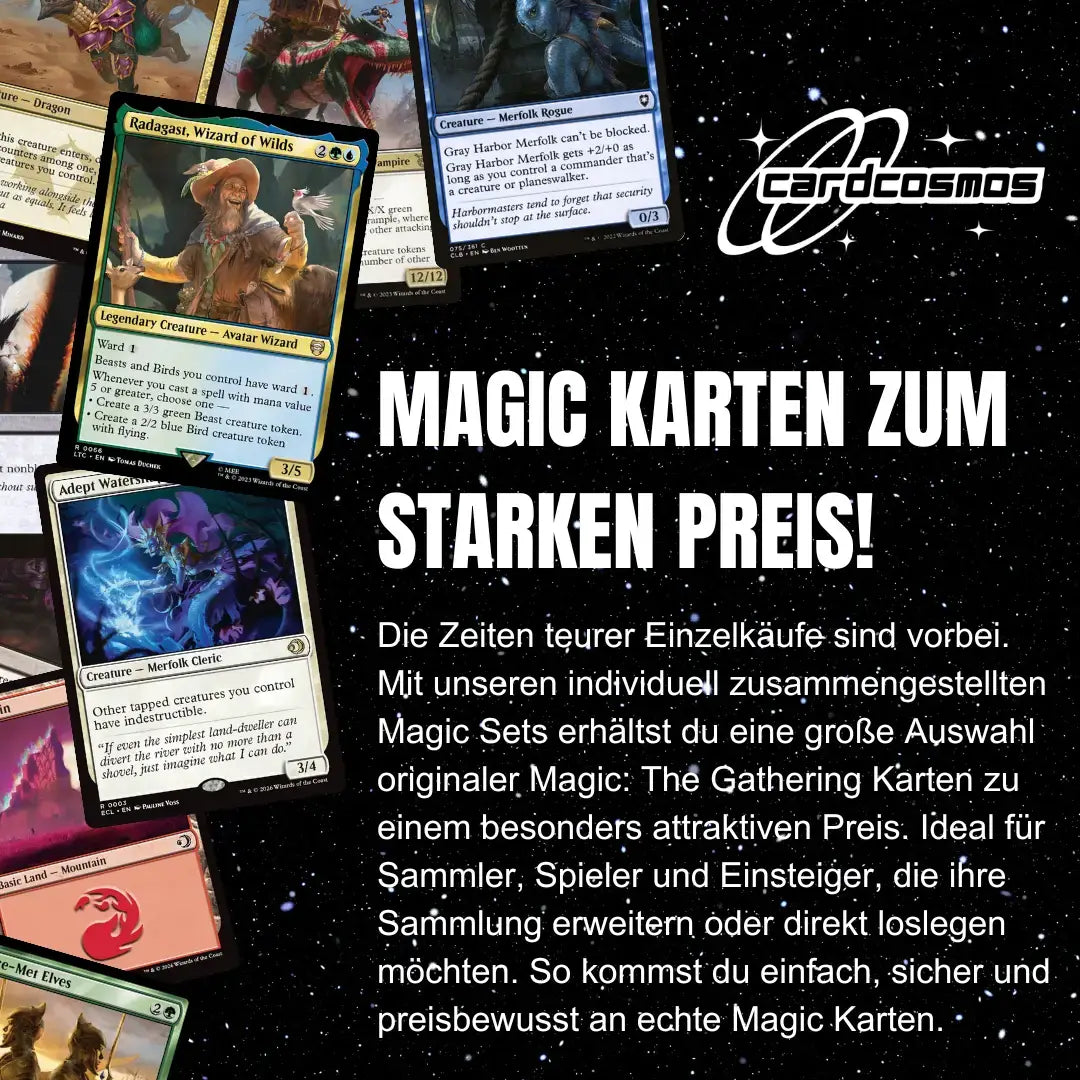 Magic: The Gathering Set de cartas Inglés – 200 cartas incl. 16 raras y 4 Foil + 100 fundas para cartas