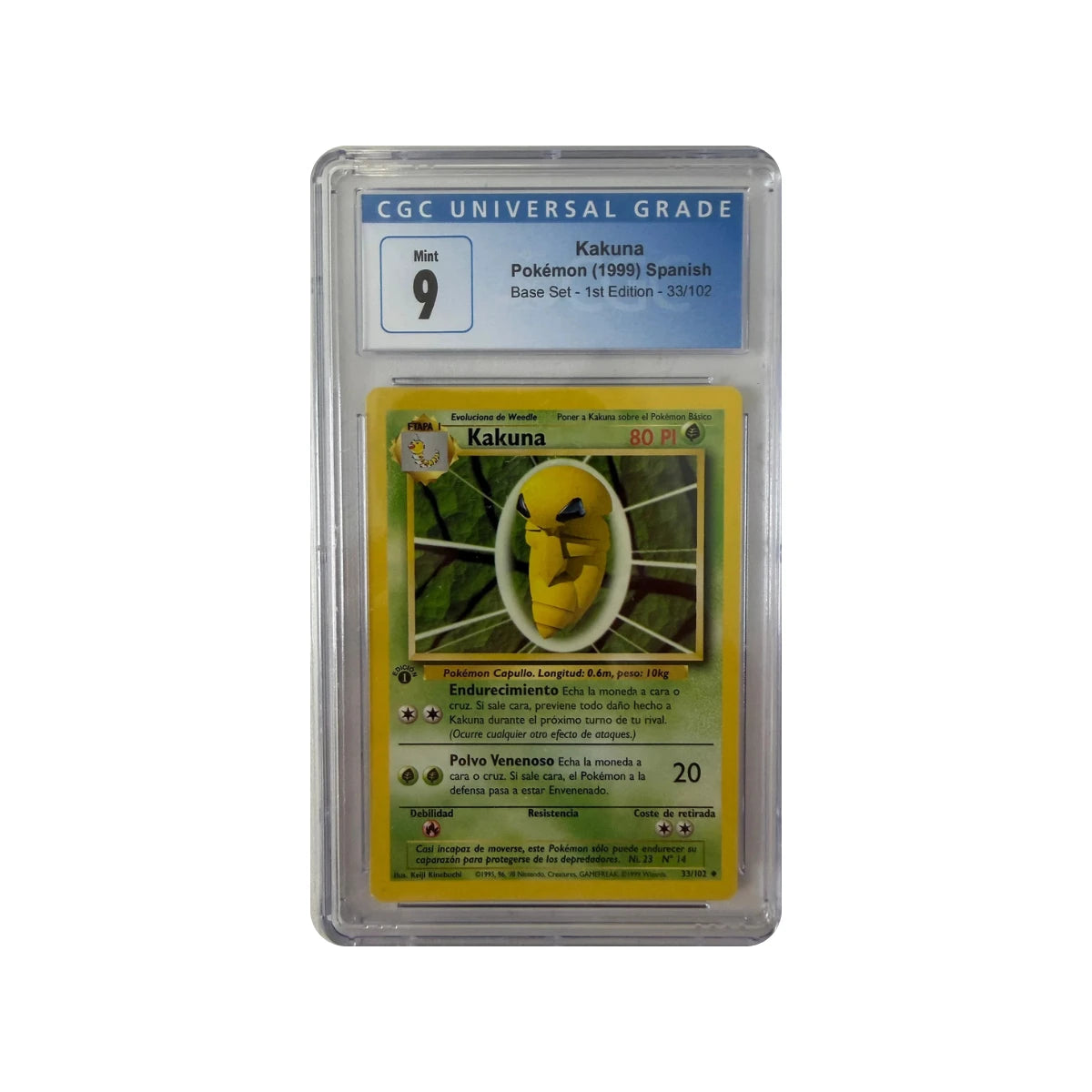 Pokémon - Kakuna n.º 33/102 1st Edition (Base Set) – CGC 9 Mint