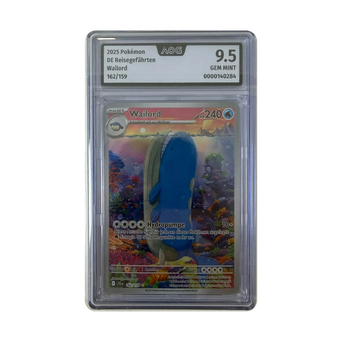 Pokémon - Wailord n.º 162/159 (Reisegefährten) – AOG 9.5 Gem mint