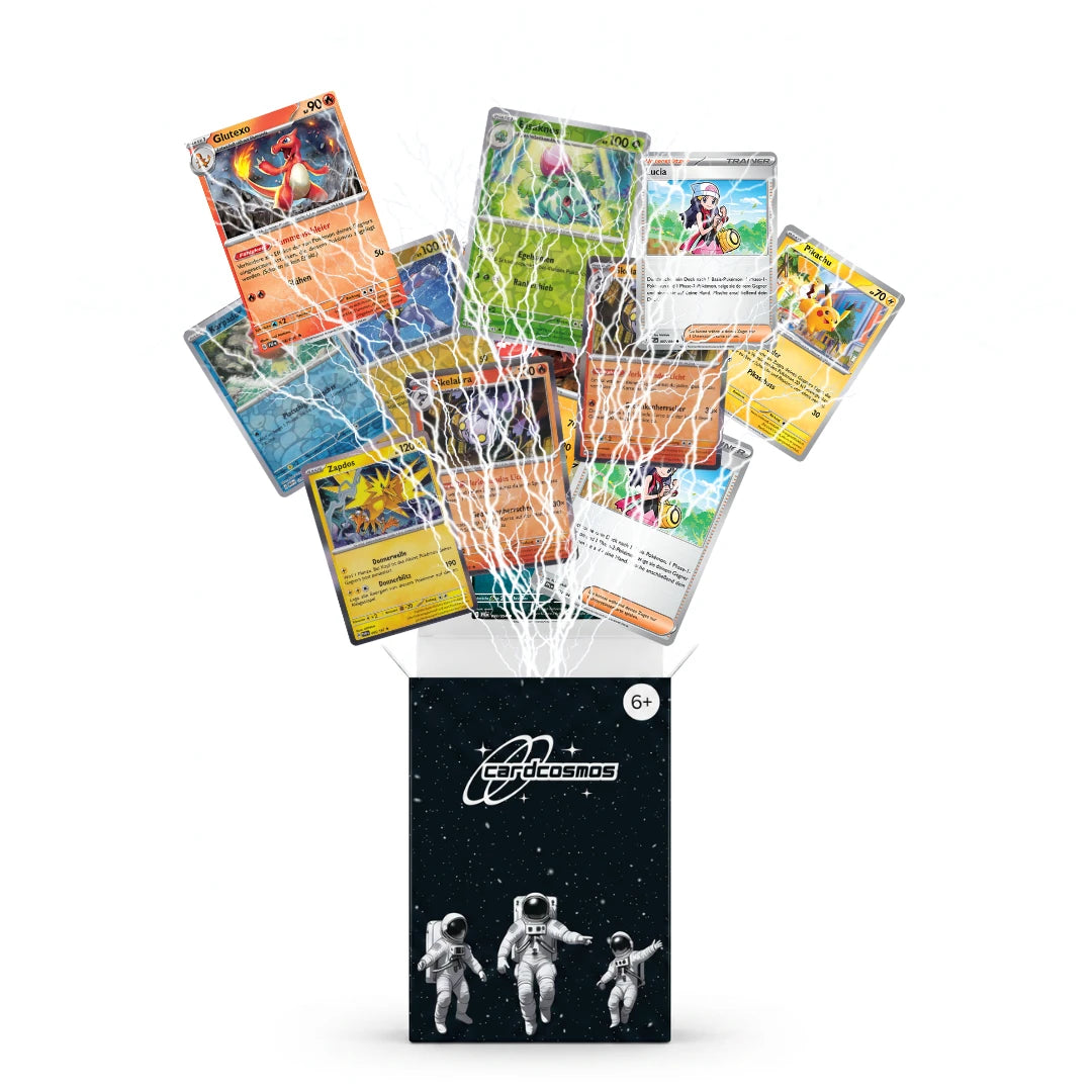 Set de cartas Pokémon Inglés – 200 cartas incl. 25 Holo + 100 fundas para cartas