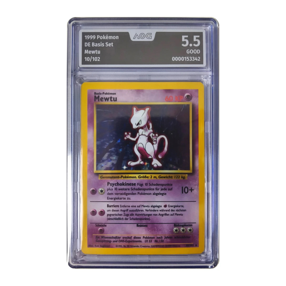 Pokémon - Mewtu Holo #10/102 (Basis Set) – AOG 5.5 Good