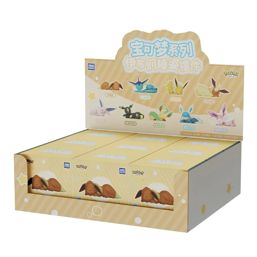 Pokémon Eeveelutions Sleeping Series Caja ciega CASE – Evoli y figuras coleccionables de desarrollos