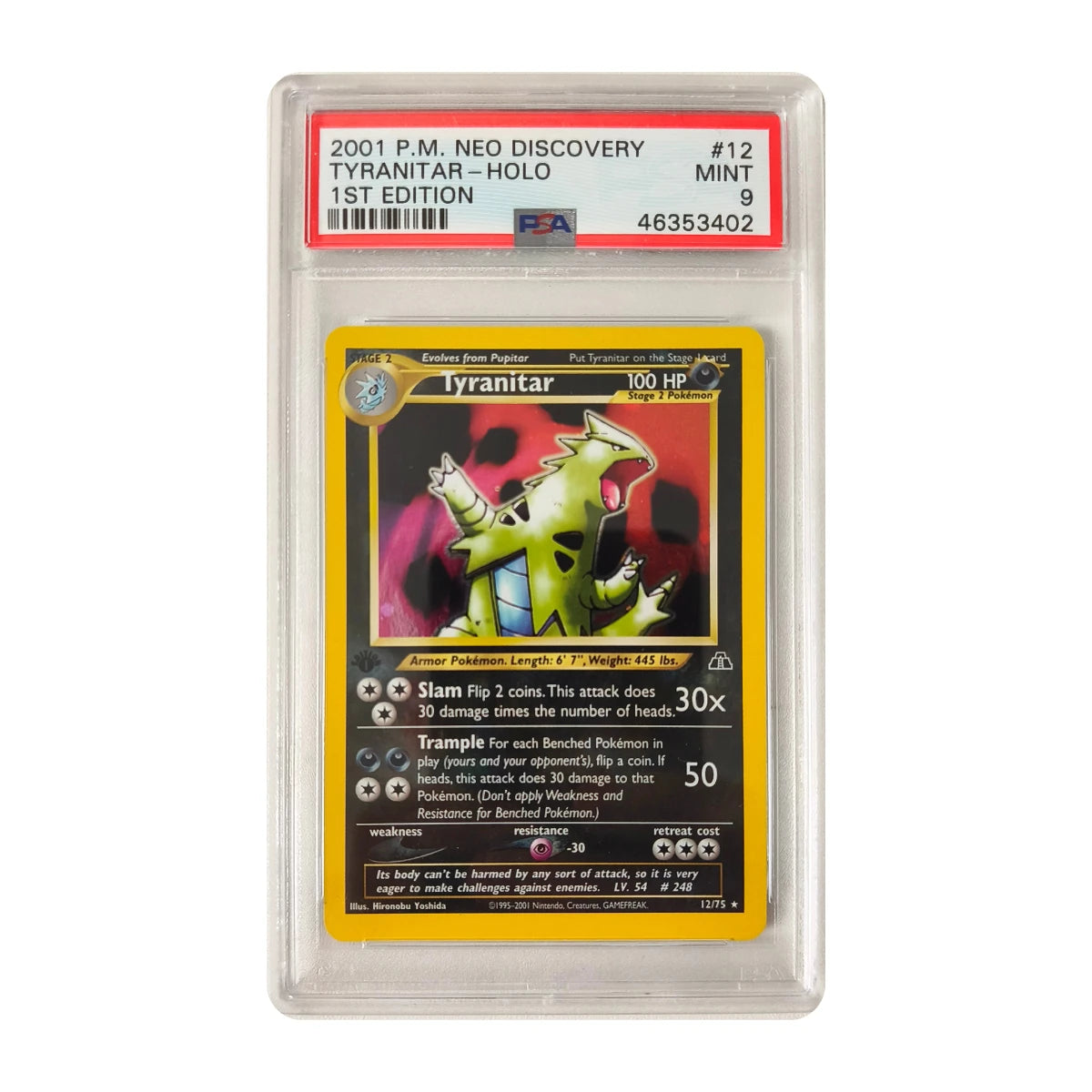 Pokémon - Tyranitar #12 (Neo Discovery 1st Edition) – PSA 9 Mint