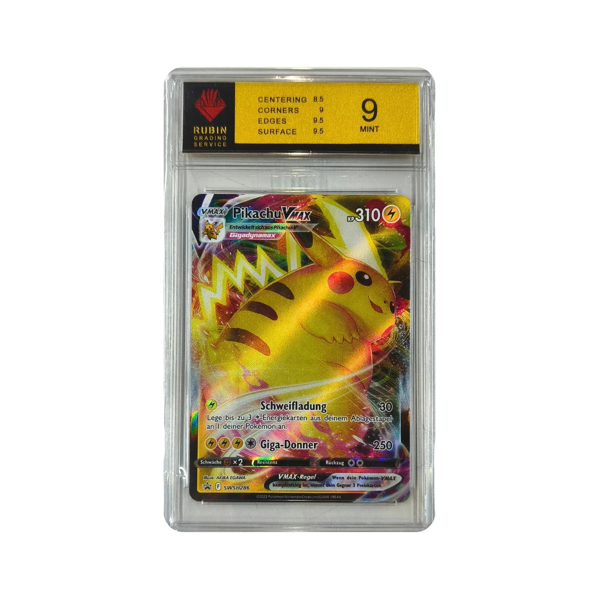 Pokémon - Pikachu VMAX SWSH286 (SWSH Black Star Promos) – Rubin Grading Service 9 Mint