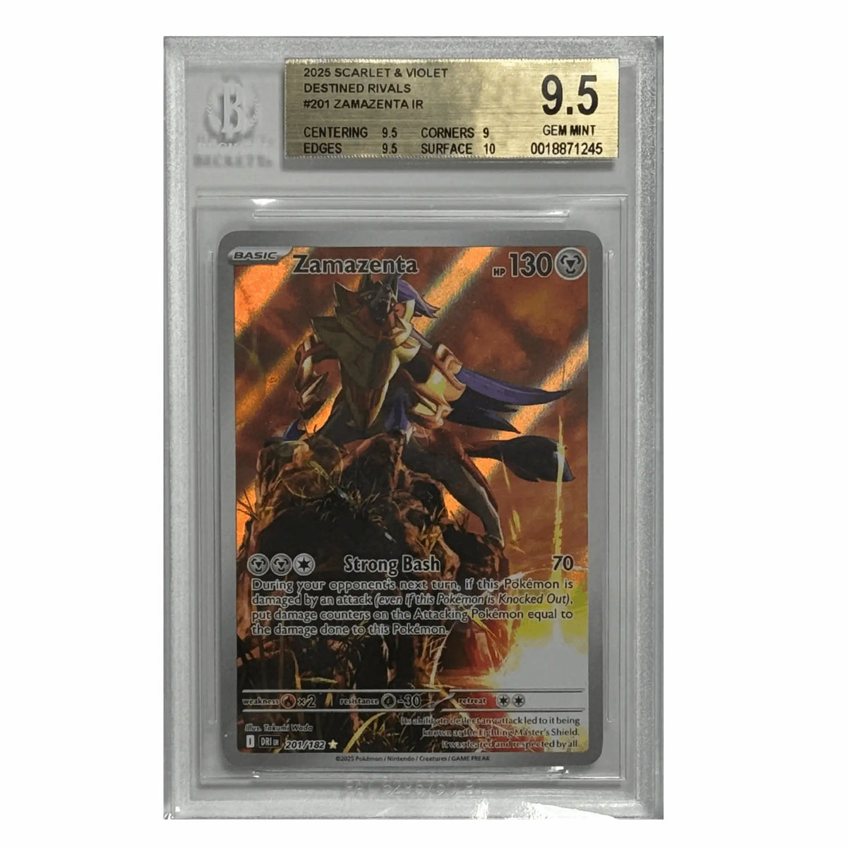 Pokémon - Zamazenta IR #201 (Destined Rivals) – BGS 9.5 Gem Mint