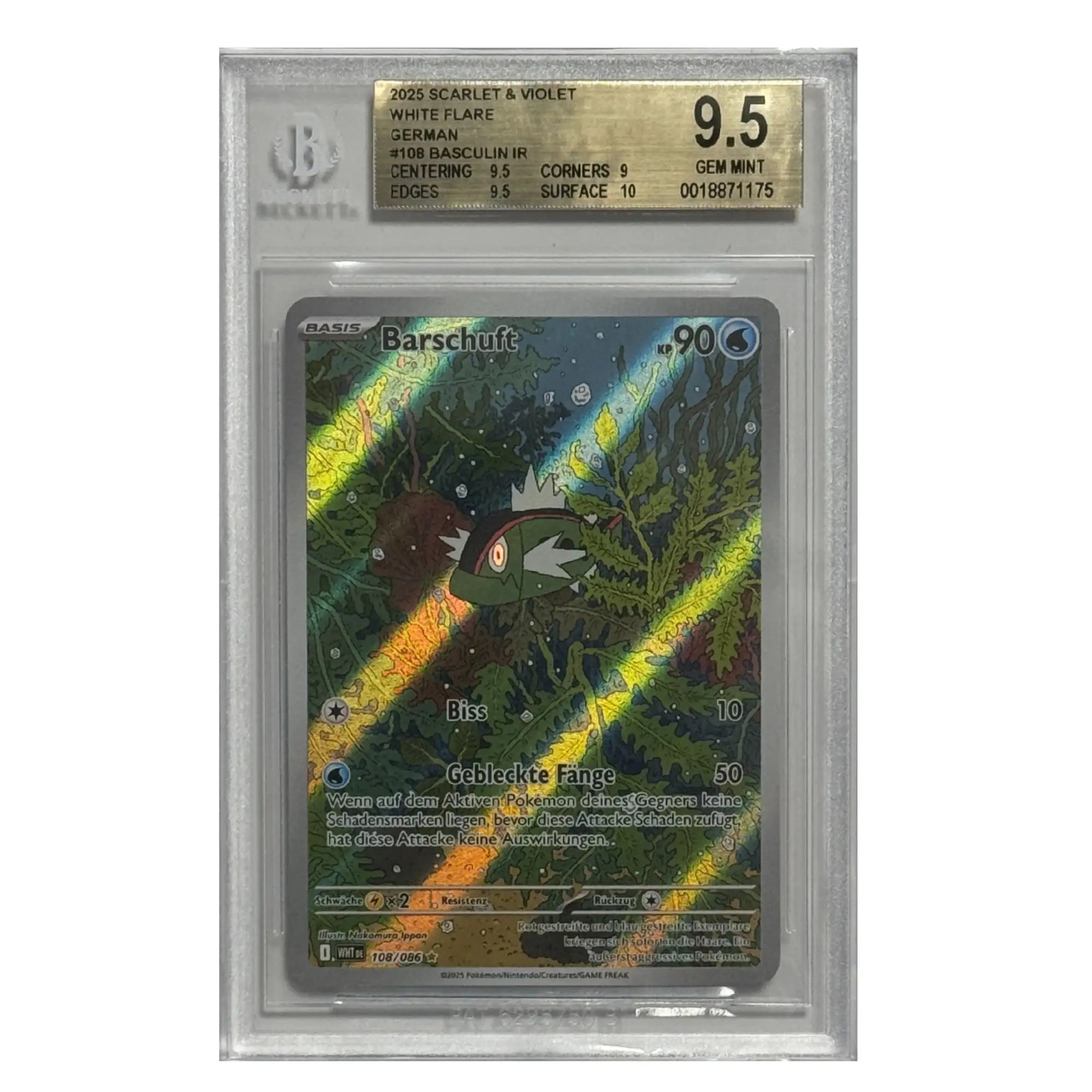 Pokémon – Barschuft IR #108 (White Flare) – BGS 9.5 GEM MINT