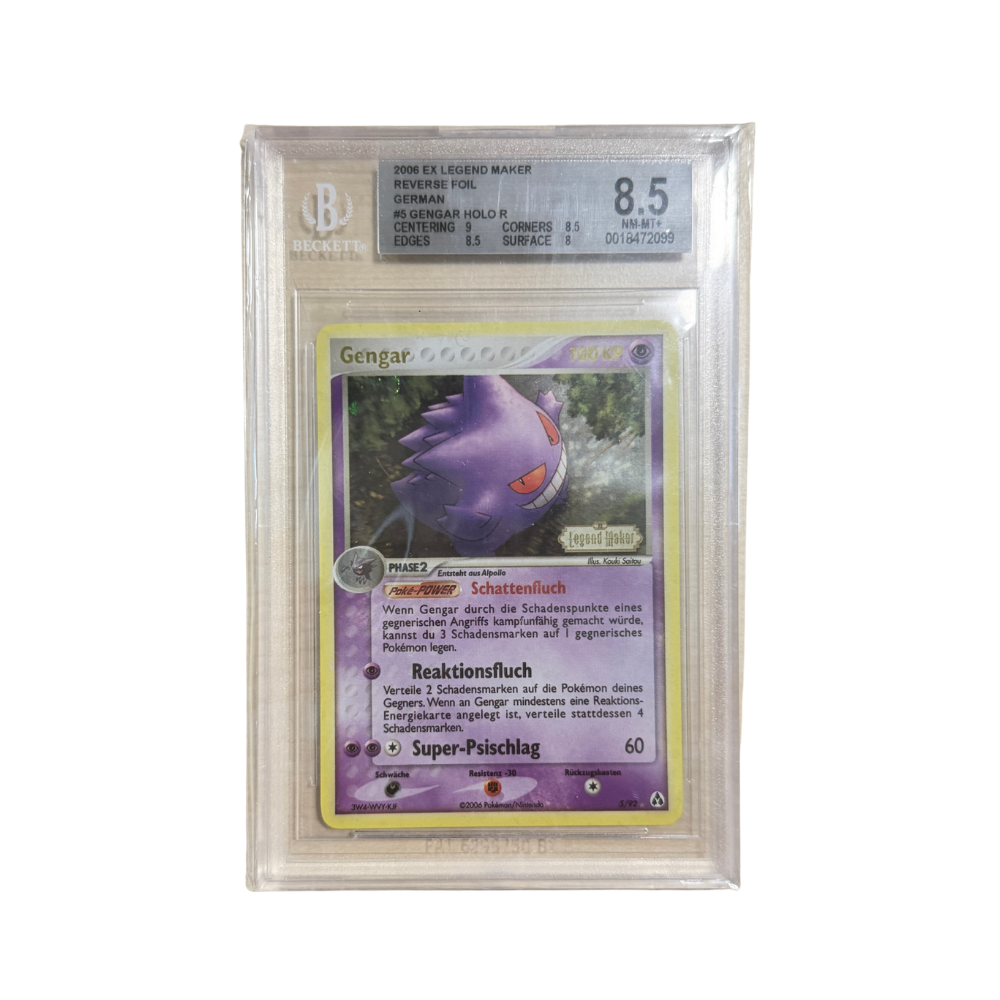 Pokémon - Gengar #5/92 (EX Legend Maker Reverse Foil) – Beckett 8.5 NM-MT+