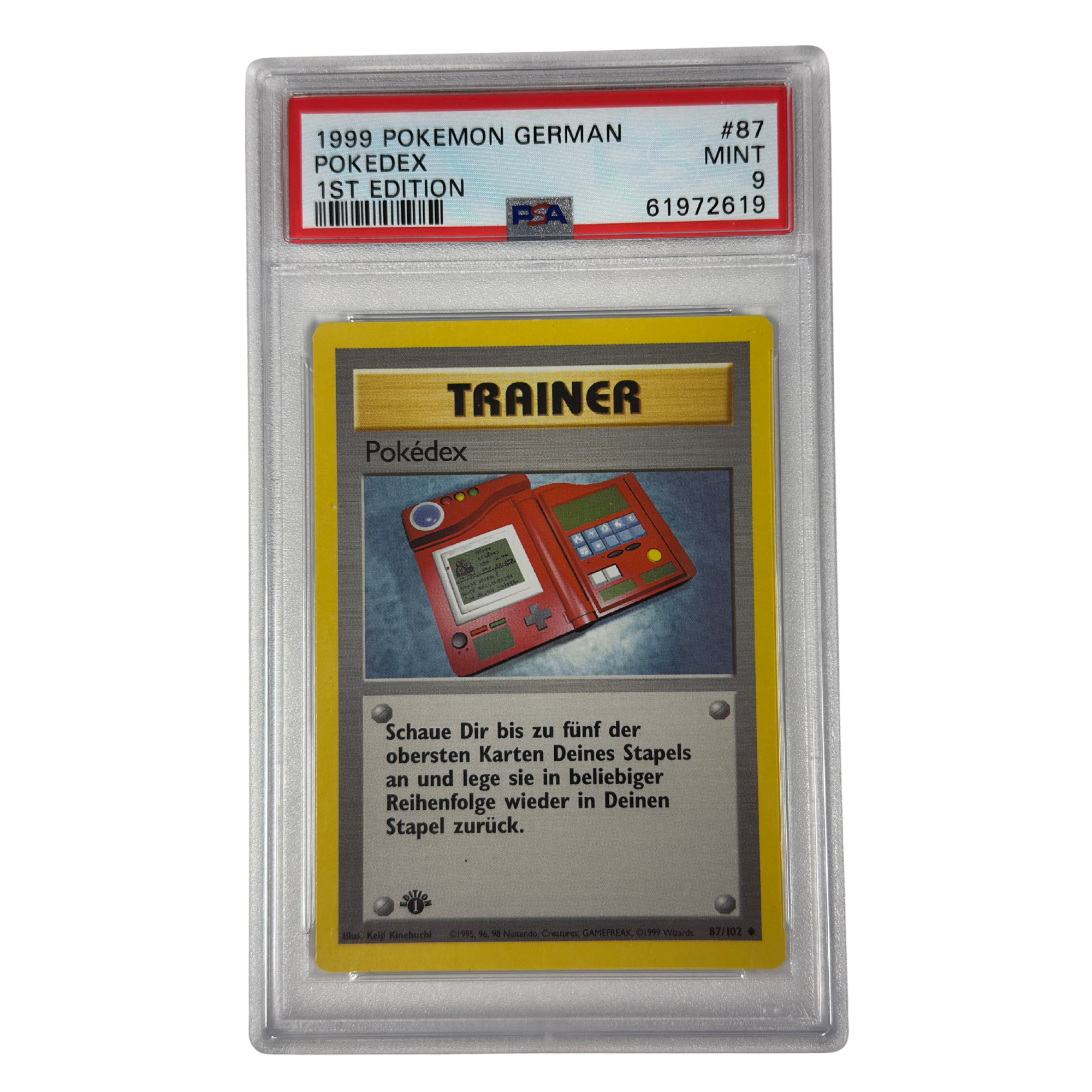 Pokémon - Pokédex 1st Edition #87/102 Base Set (1999) German – PSA 9 Mint