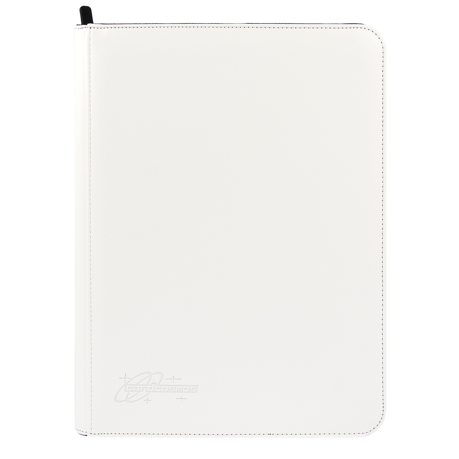 cardcosmos - Carpeta premium de cuero con cremallera y 9 bolsillos - Blanco