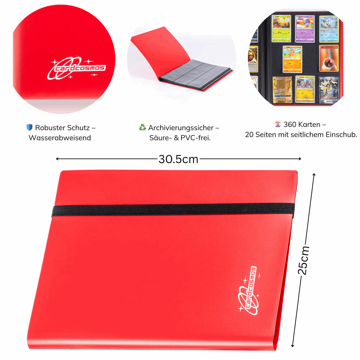 cardcosmos - 9 Pocket Basic Strap Binder - Rot