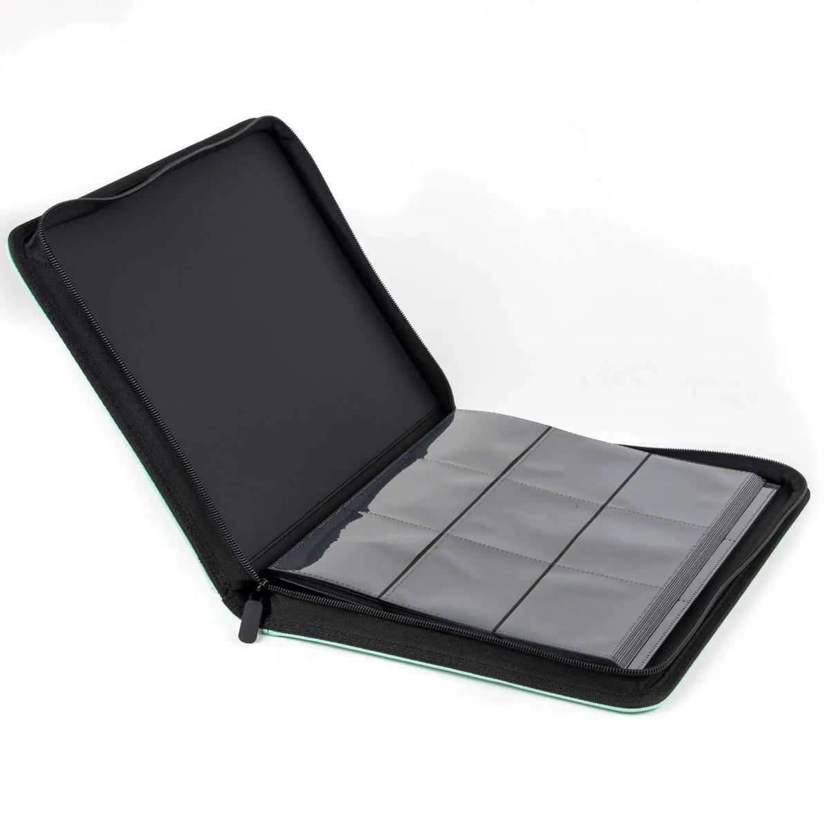 cardcosmos - 9 Pocket Zip Premium Leather Binder - Mintgrün