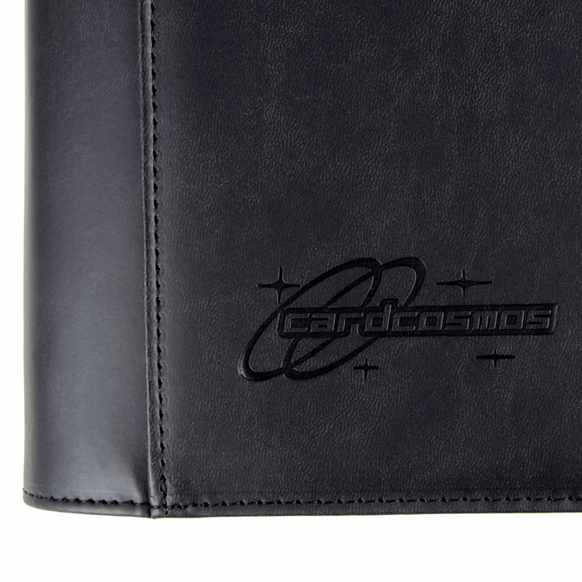 cardcosmos - 9 Pocket Zip Premium Leather Binder - Schwarz/Schwarz