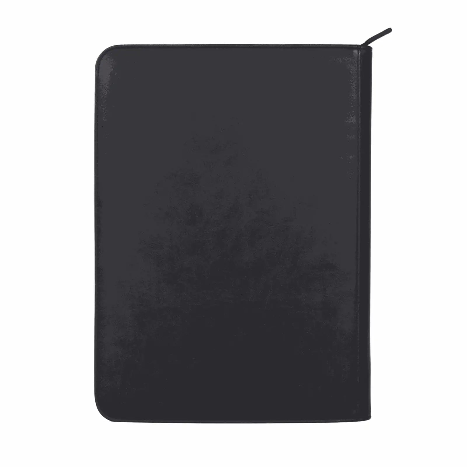 cardcosmos - 9 Pocket Zip Premium Leather Binder - Schwarz/Silber