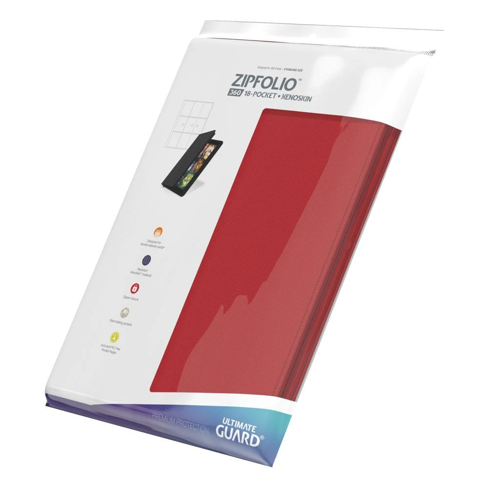 Ultimate Guard Zipfolio 360 18-Pocket Xenoskin Red